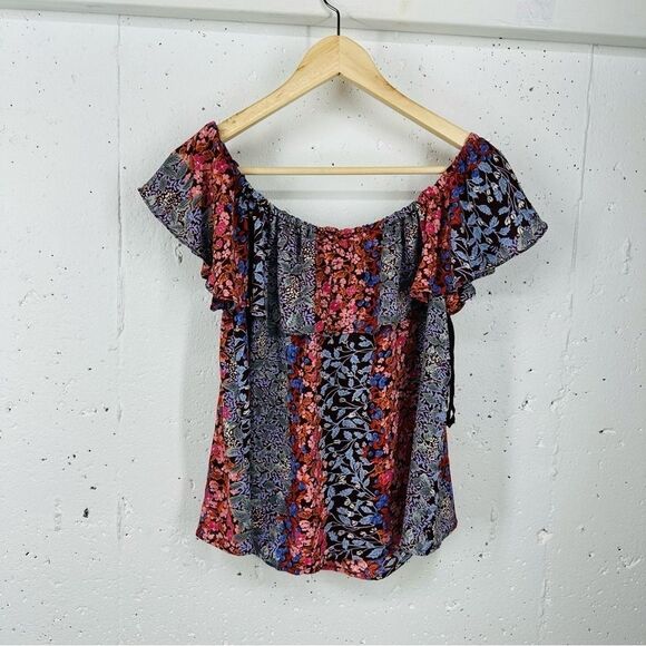 Maeve Anthropologie Small Vallita Floral Off Shoulder Blouse - Picture 6 of 10
